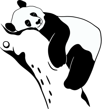 Sleeping Panda Line Icon